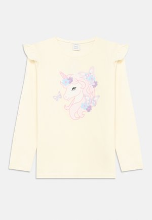FRILL DETAIL UNICORN - Tops ar garām piedurknēm - white