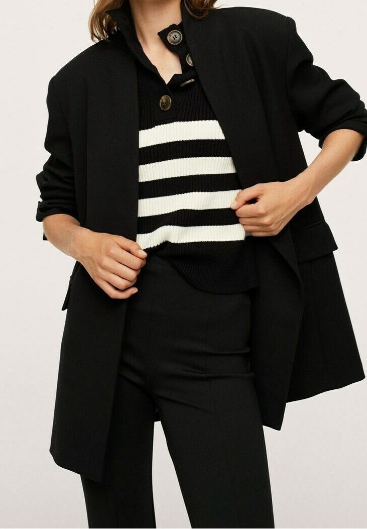 Mango Abrigo corto - black