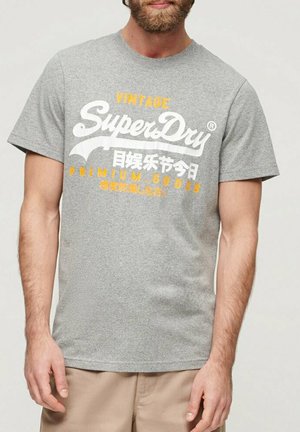Superdry & Co VINTAGE LOGO DUO - T-shirt print - light grey grit