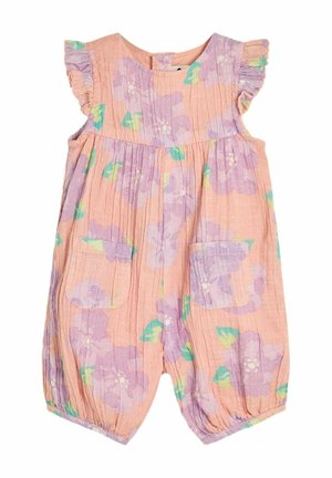 Kezeslábas - coral pink tropical floral