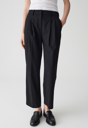 MID RISE ANKLE RELAXED FIT ELASTIC WAISTBAND - Pantaloni - black