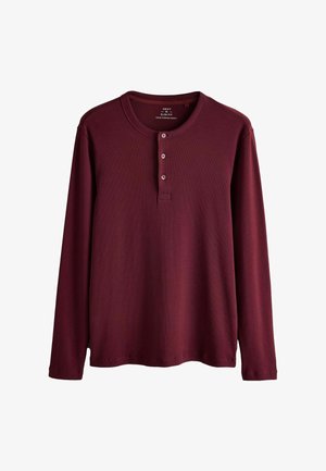 Next, SLIM LONG SLEEVE RIBBED HENLEY T-SHIRT - Langarmshirt - burgundy red