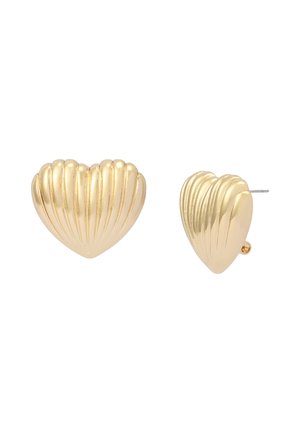 FLUTED HEART STUD - Earrings - gold-coloured