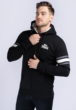 Lonsdale Zip-up sweatshirt - black/white/grey