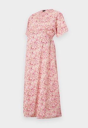 ONLY MATERNITY, OLMFLAVA V NECK CALF DRESS - Freizeitkleid - cloud dancer/red
