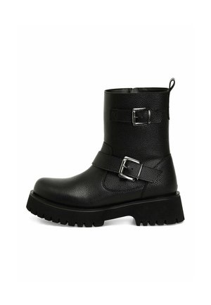 Platform ankle boots - black