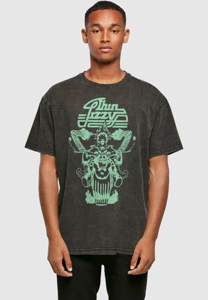 THIN LIZZY - ROCKER FLAMES ACID WASHED  - T-Shirt print - black