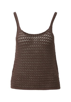 QS, STRICKPULLUNDER - Top - dunkelbraun