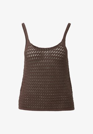 QS, STRICKPULLUNDER - Top - dunkelbraun