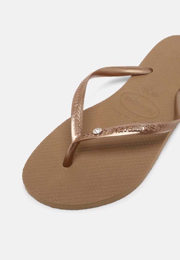 HAVAIANAS FLIP FLOP SLIM CRYSTAL SWAROVSKI II - Pool shoes - rose gold4