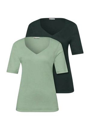 T-SHIRTS MIT HERZAUSSCHNITT IM 2ER-PACK - T-Shirt basic - mint leaf deep bound green