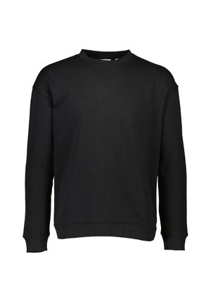 Sort sweatshirt med lange ærmer, rund hals og ribbede manchetter. Lavet af blødt stof med en glat tekstur og minimalistisk design.