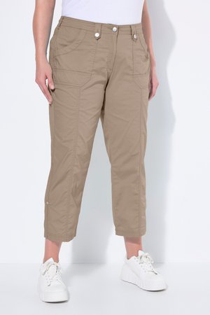 Ulla Popken, 7/8 RETROUSSABLE POCHES - Broek - beige