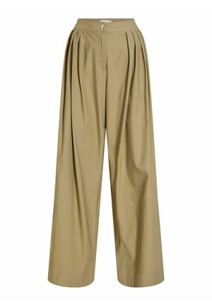 VILA, HIGH WAISTED TROUSERS VIFLIKS - Pantalon classique - oil green