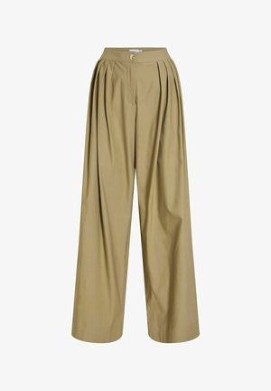 VILA, HIGH WAISTED TROUSERS VIFLIKS - Pantalon classique - oil green
