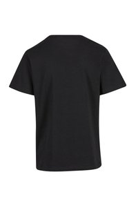 Sort kortærmet T-shirt med rund hals og afslappet pasform. Lavet af glat, letvægtsstof, uden grafik eller udsmykninger.
