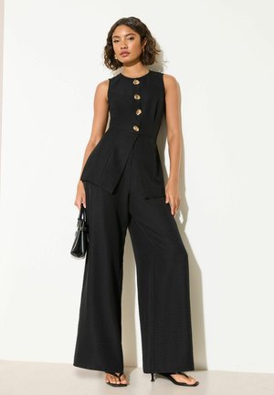 Friends Like These, REGULAR FIT - BUTTON DETAIL PEPLUM WAISTCOAT JUMPSUIT . - Jumpsuit - black