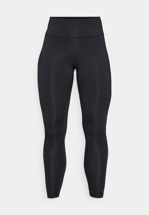 Svarte høy midje full-lengde leggings med glatt stoff og synlige søm detaljer foran og i midjebåndet.