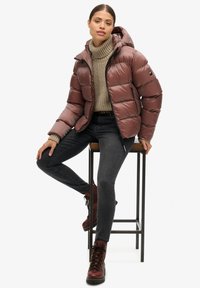 Superdry & Co SLOUCHY STITCH ROLL NECK - Pullover - soft beige marl