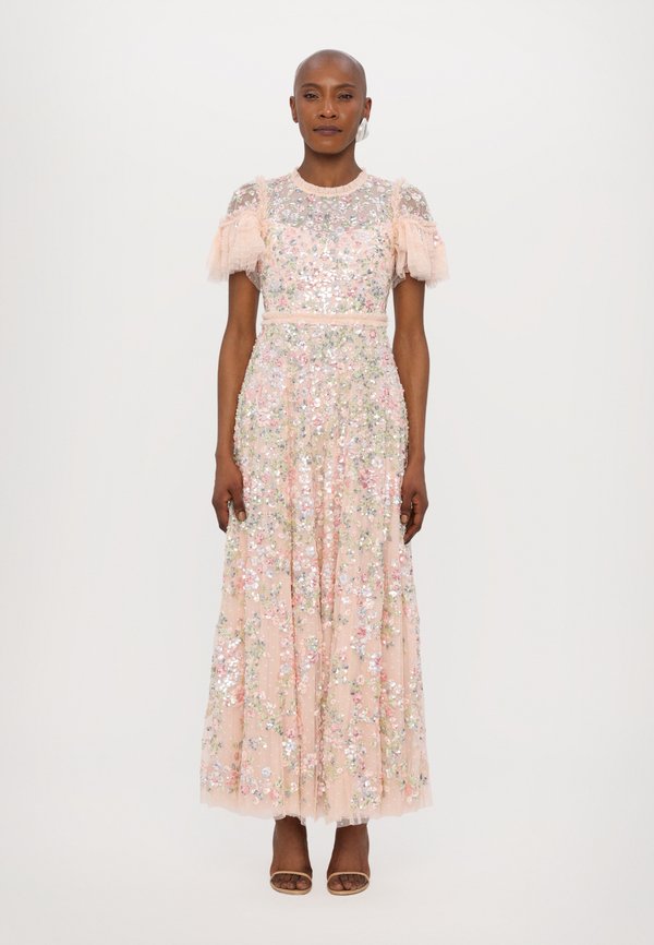 DREAM GARLAND GLOSS ROUND NECK GOWN - Occasion wear - apricot2