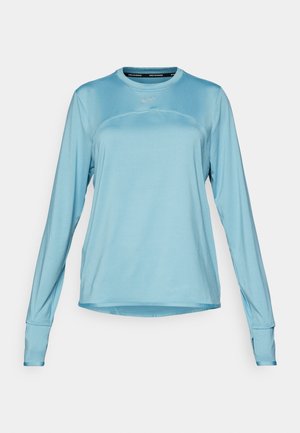 Nike Performance SWIFT TOP - Pitkähihainen paita - denim turquoise/silver