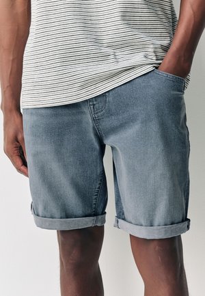 SLIM FIT STRETCH - Denimové šortky - blue
