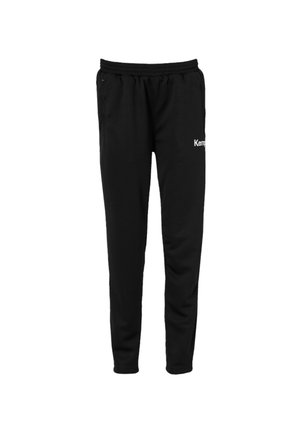 Pantaloni sportivi neri con vita elasticizzata, due tasche laterali e logo "Kemp" bianco sulla coscia sinistra. Realizzati in un morbido materiale elasticizzato.