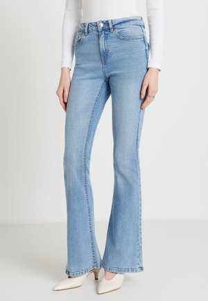 LUNGO TINTA UNITA - Jean bootcut - blu denim medio