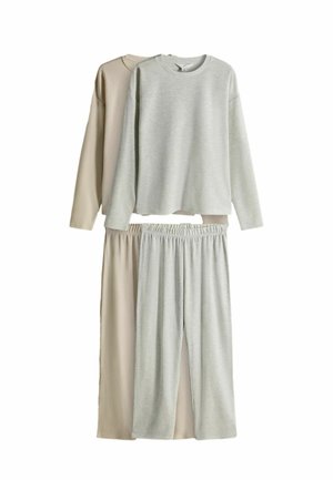 REGULAR FIT - 2 PACK WAFFLE LONG LEG SET - Yöasusetti - mink grey