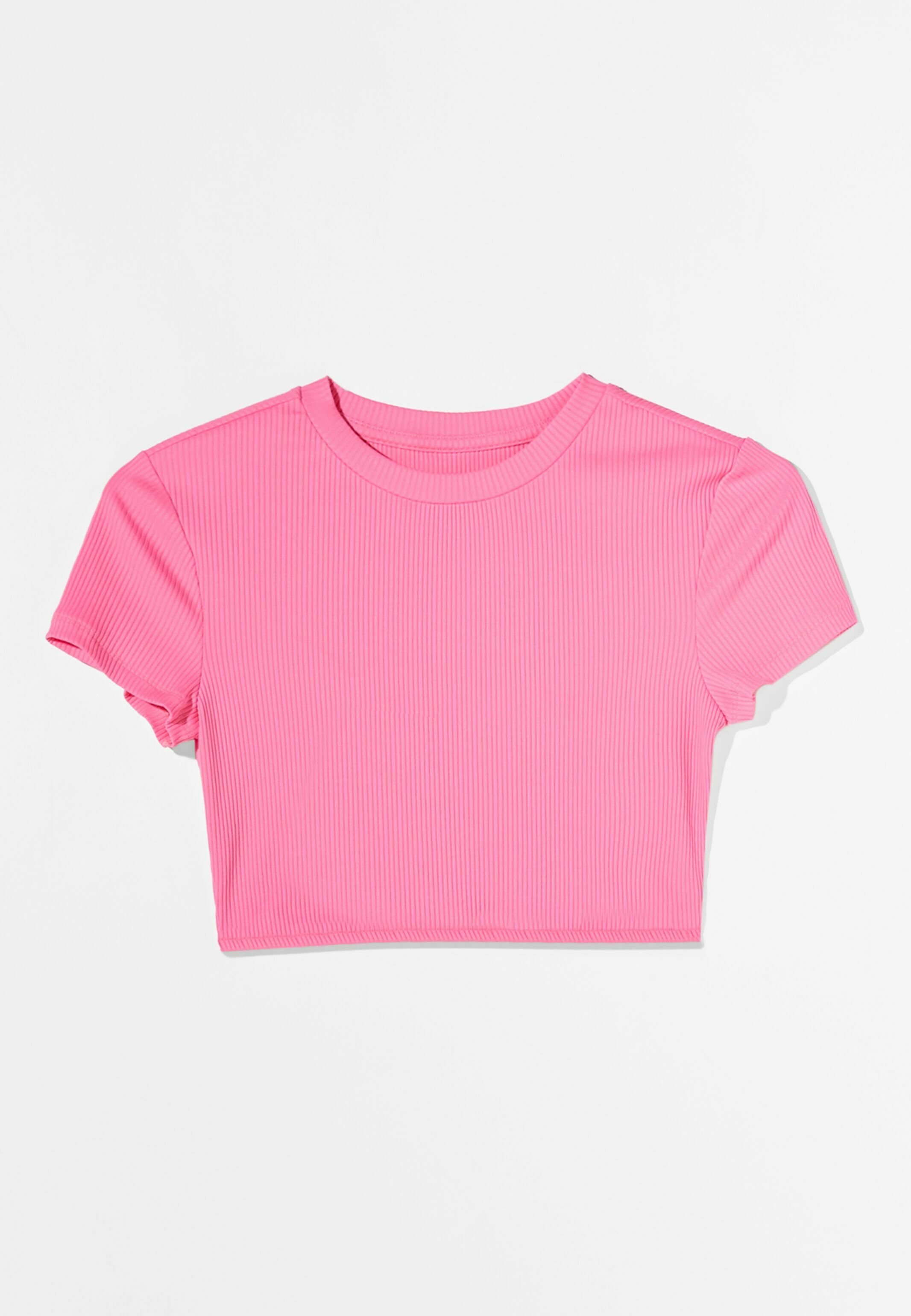 neon pink crop t shirt