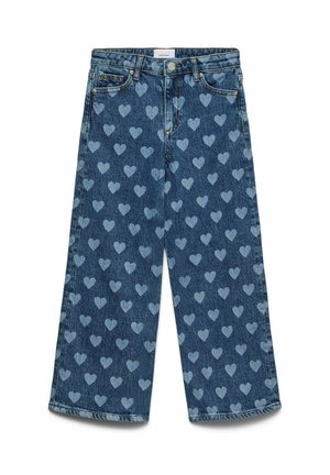 VMTESSA HOHE TAILLE - Kavbojke na trapez - medium blue denim