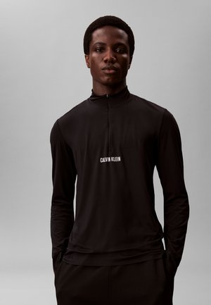 Calvin Klein ZIP SPORT - Μπλούζα με μακριά μανίκια - black