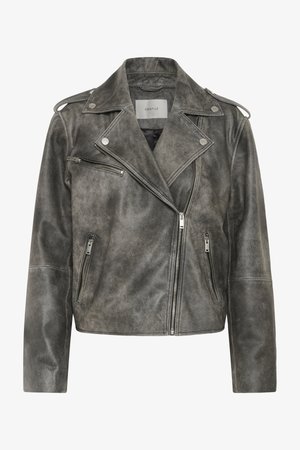 Gestuz VINTAGE JACKET - Veste en cuir - cold vintage grey