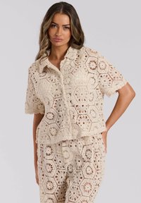 South Beach CROCHET BEACH CO ORD - Camisa - cream