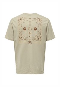 Only & Sons 2ER-SET RUNDHALS KURZARM - Print T-shirt - beige