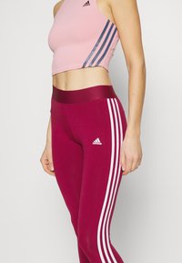 adidas Sportswear 3 STRIPES - Leggings - legacy burgundy/white