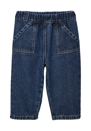 TAILLE ÉLASTIQUE UNI EN   - Jean droit - bleu denim