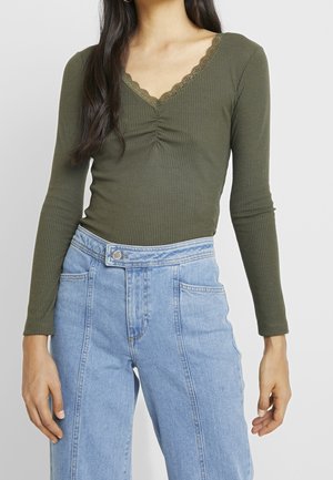 Langarmshirt - khaki