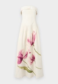 Abercrombie & Fitch RUFFLE MAXI DRESS LIABILITY - Vestido largo - beige/light pink