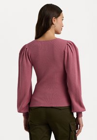 Lauren Ralph Lauren COTTON BLEND BLOUSON SLEEVE SWEATER - Džemperis - rose blush