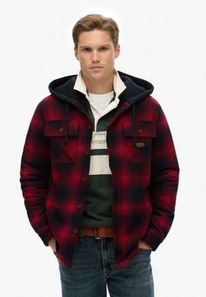 SURPLUS HOODED CHECK - Camisa - over ombre red