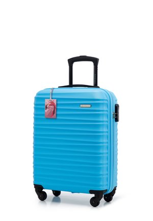 SMALL SUITCASE WITH LUGGAGE TAG FROM ABS - Valise à roulettes - blue