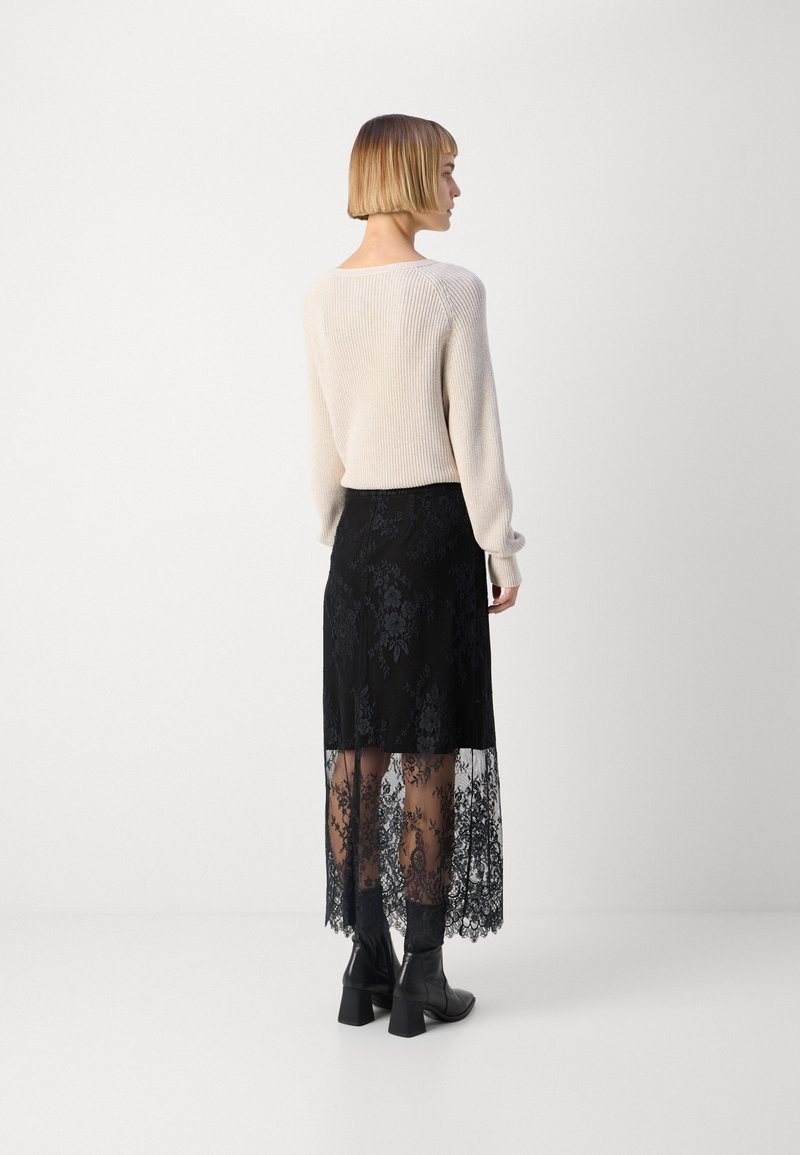 Jupe Noire Simili-cuir Morgan - Lacets Sur Les Côtés - Taille 34 - Neuve Sans étiquette