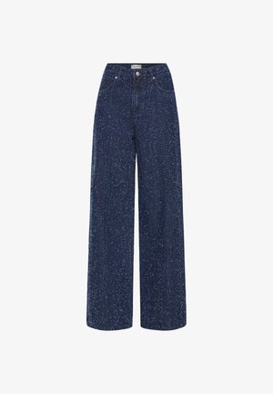 PULZ, PZDAPHNE UHW JEANS WI - Wide Leg - dark blue denim