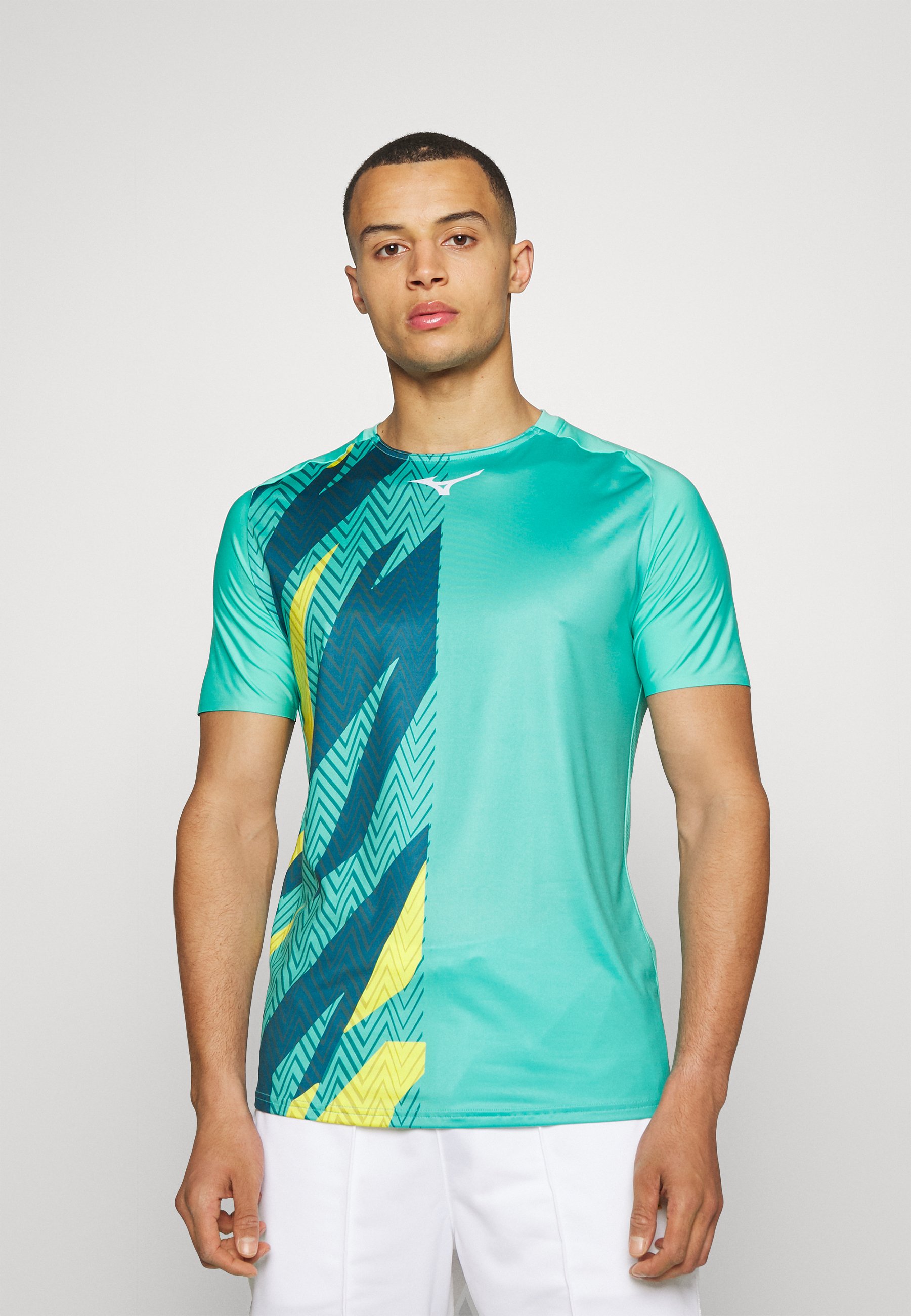 Mizuno SHADOW GRAPHIC TEE - T-shirt print - turquoise - Zalando.be