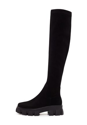 Overknee laarzen - black suede