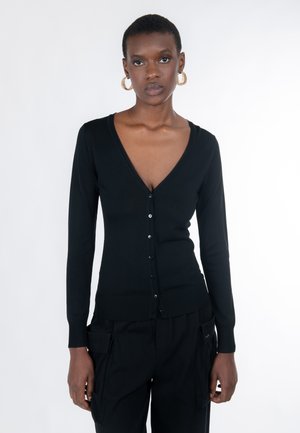 BASIC LINE V-NECK - Cardigan - black