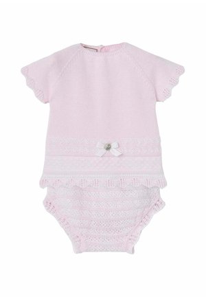 PAZ Rodriguez CONJUNTO JUBÓN CORTO + BRAGA ALAIA SET - T-shirt imprimé - rosa tiza blanco