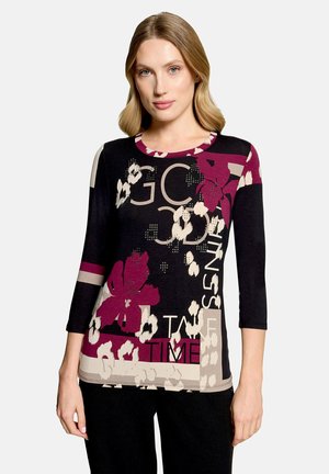 Betty Barclay, BETTY BARCLAY MIT RUNDHALSAUSSCHNITT BASIC SHIRT - Long sleeved top - black dark red