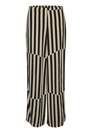 Soaked in Luxury Kalhoty - irregular stripes beige print